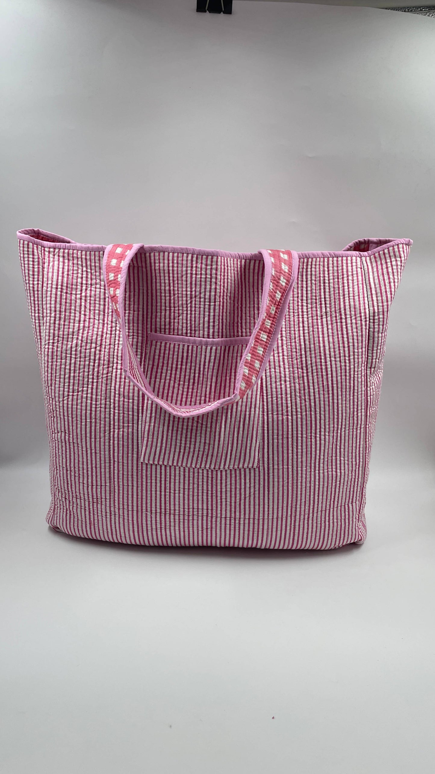 100% Cotton Kantha Quilted Boho Box Reversible Tote Bag