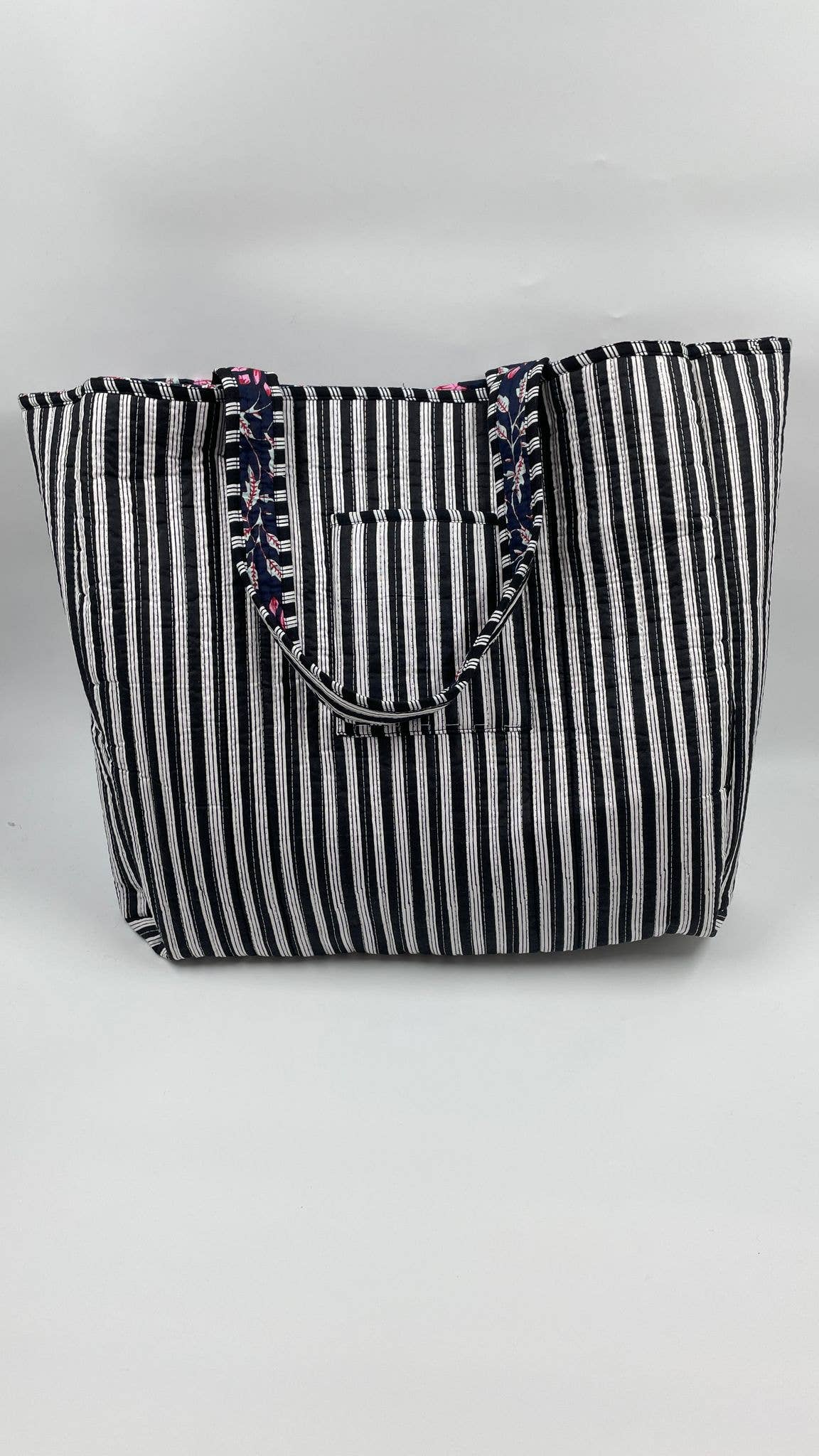 100% Cotton Kantha Quilted Boho Reversible Tote Bag