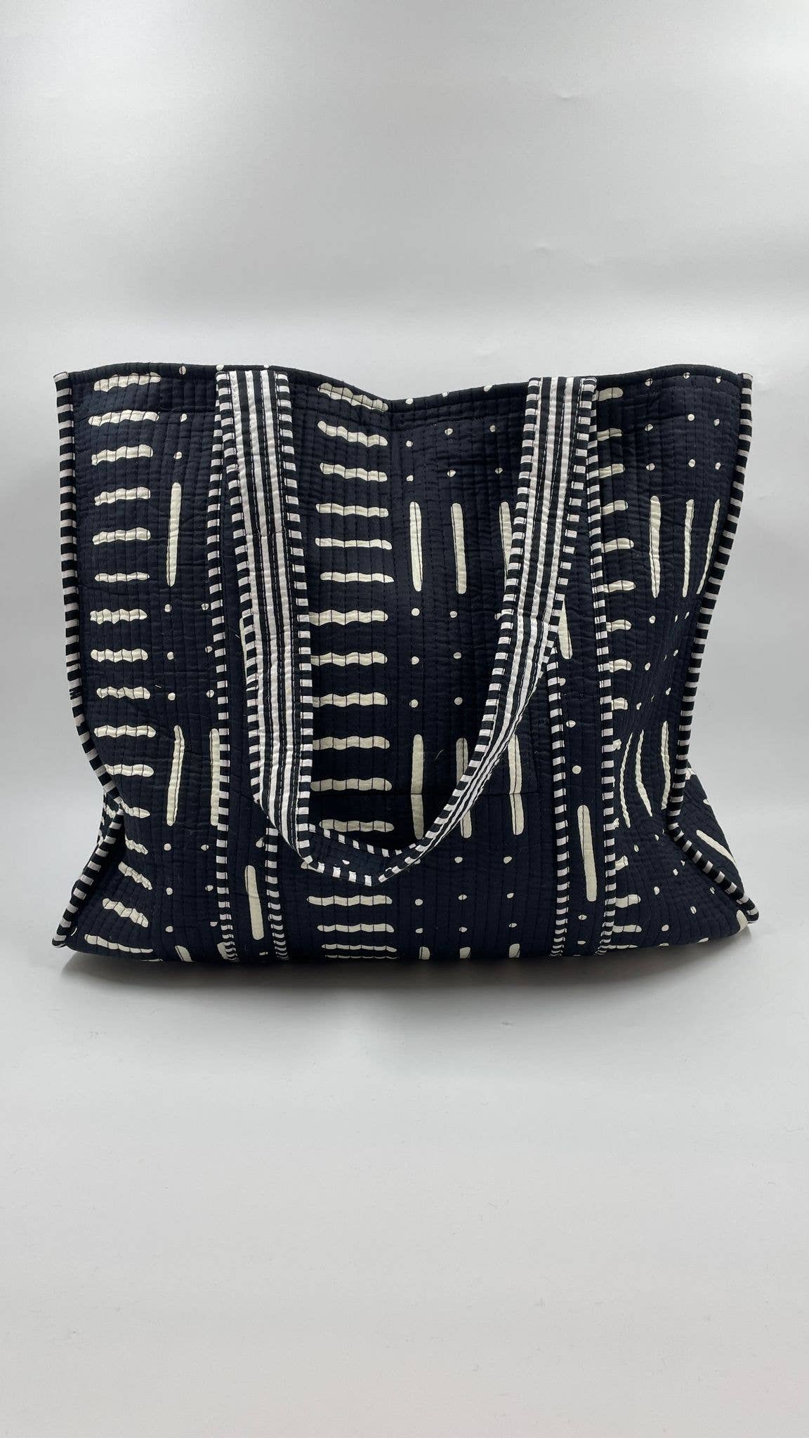 100% Cotton Kantha Quilted Boho Reversible Tote Bag
