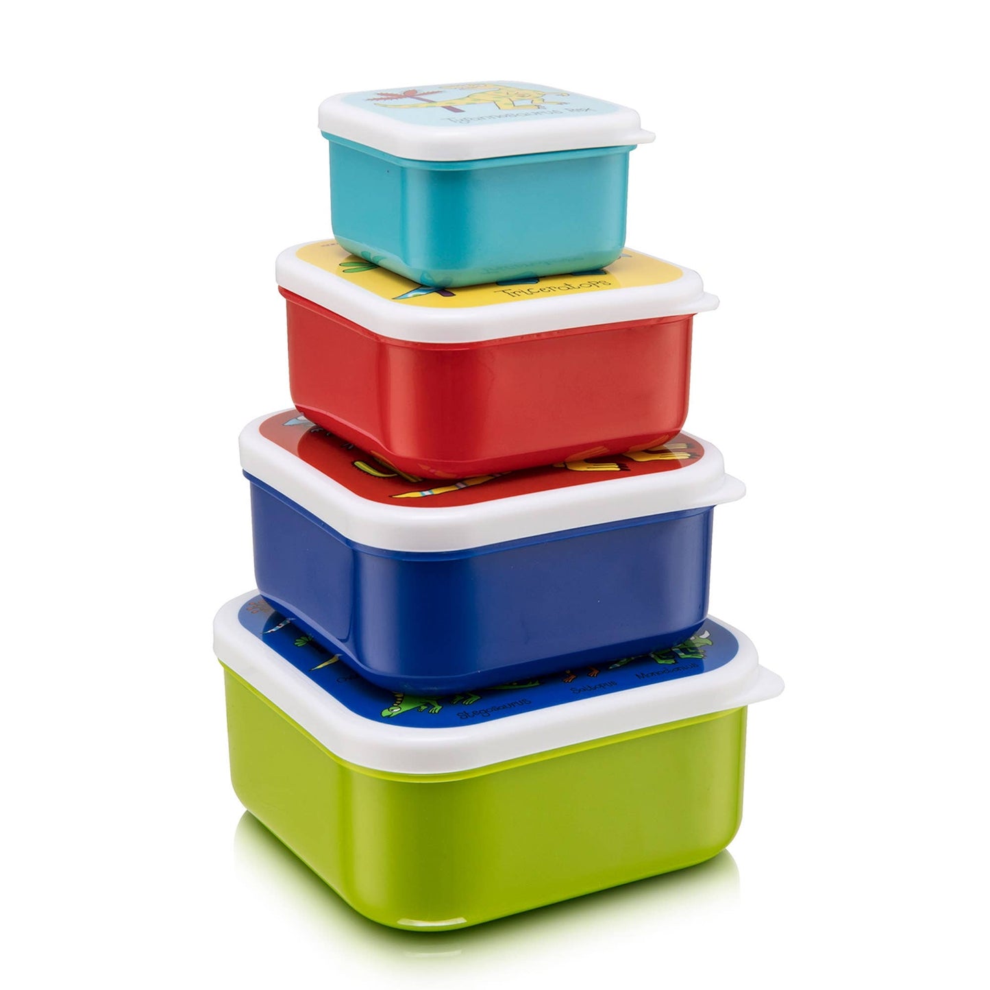 Set of 4 Dinosaurs Snack Boxes for Kids