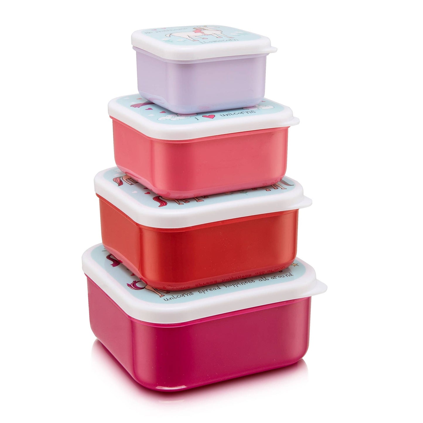 Set of 4 Unicorn Snack Boxes for Kids