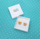 Shiba Inu Dog Stud Earrings