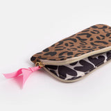 Tan Leopard Padded Glasses Zip Pouch