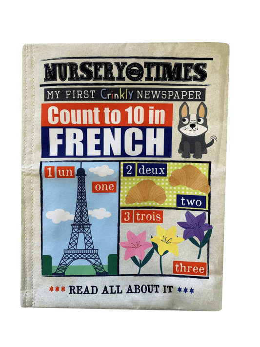 Nursery Times Crinkly Newspaper - Count to 10 in French*NEW*