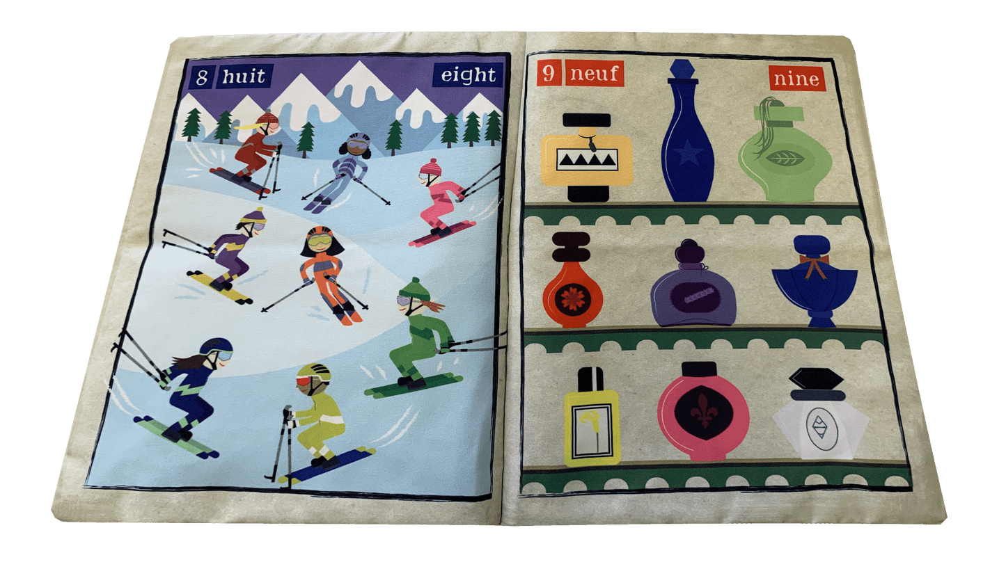 Nursery Times Crinkly Newspaper - Count to 10 in French*NEW*