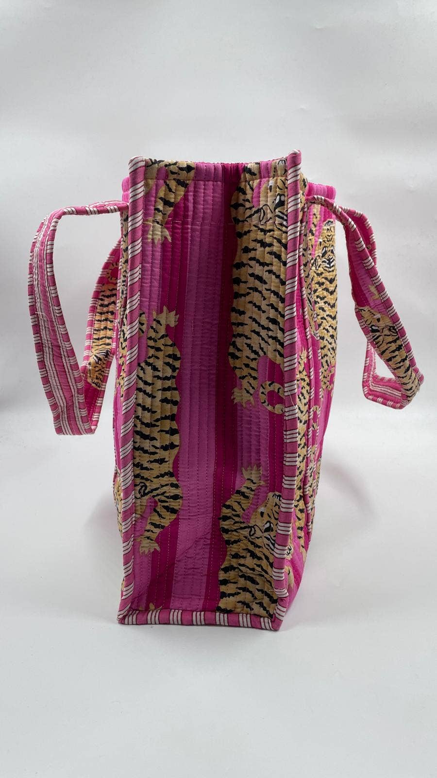 100% Cotton Kantha Quilted Boho Reversible Animal Tote Bag