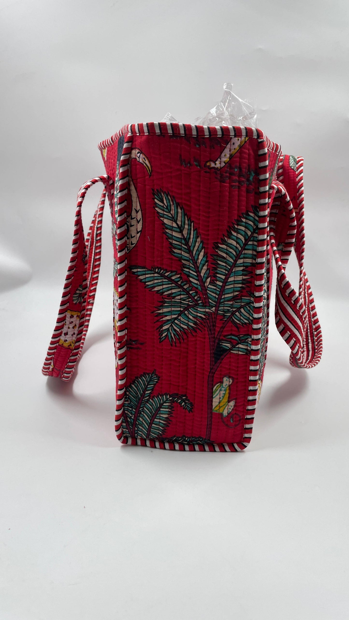 100% Cotton Kantha Quilted Boho Reversible Animal Tote Bag