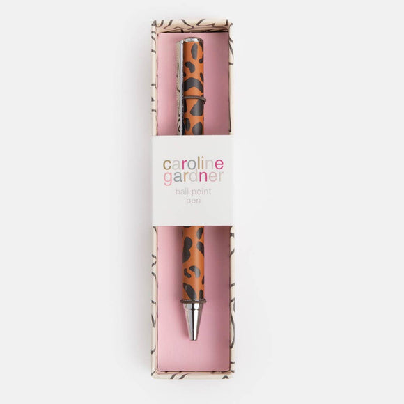 Tan Leopard Boxed Pen