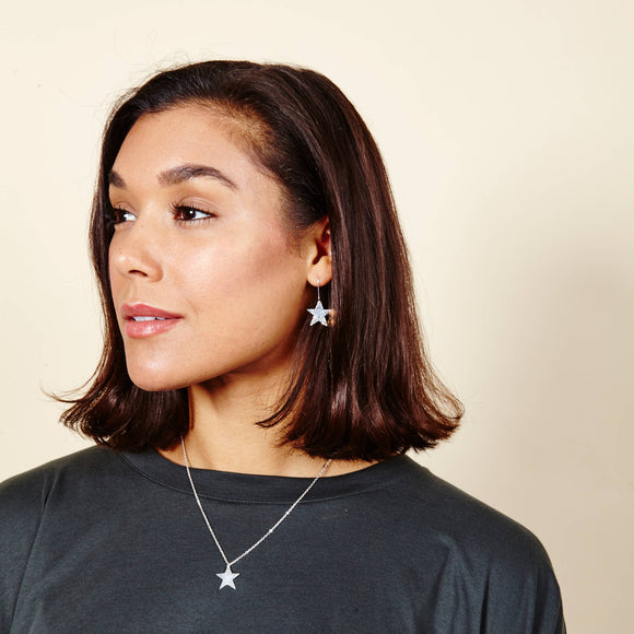 Silver Plated Star Earrings