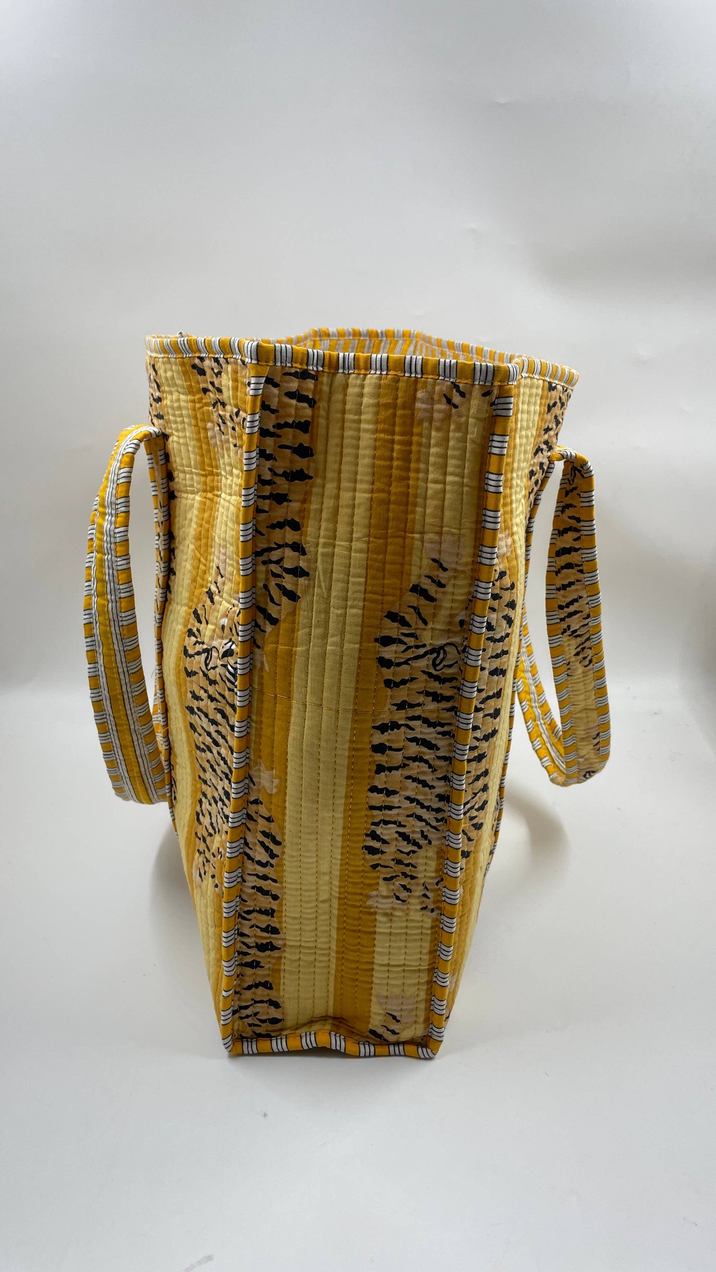 100% Cotton Kantha Quilted Boho Reversible Animal Tote Bag 