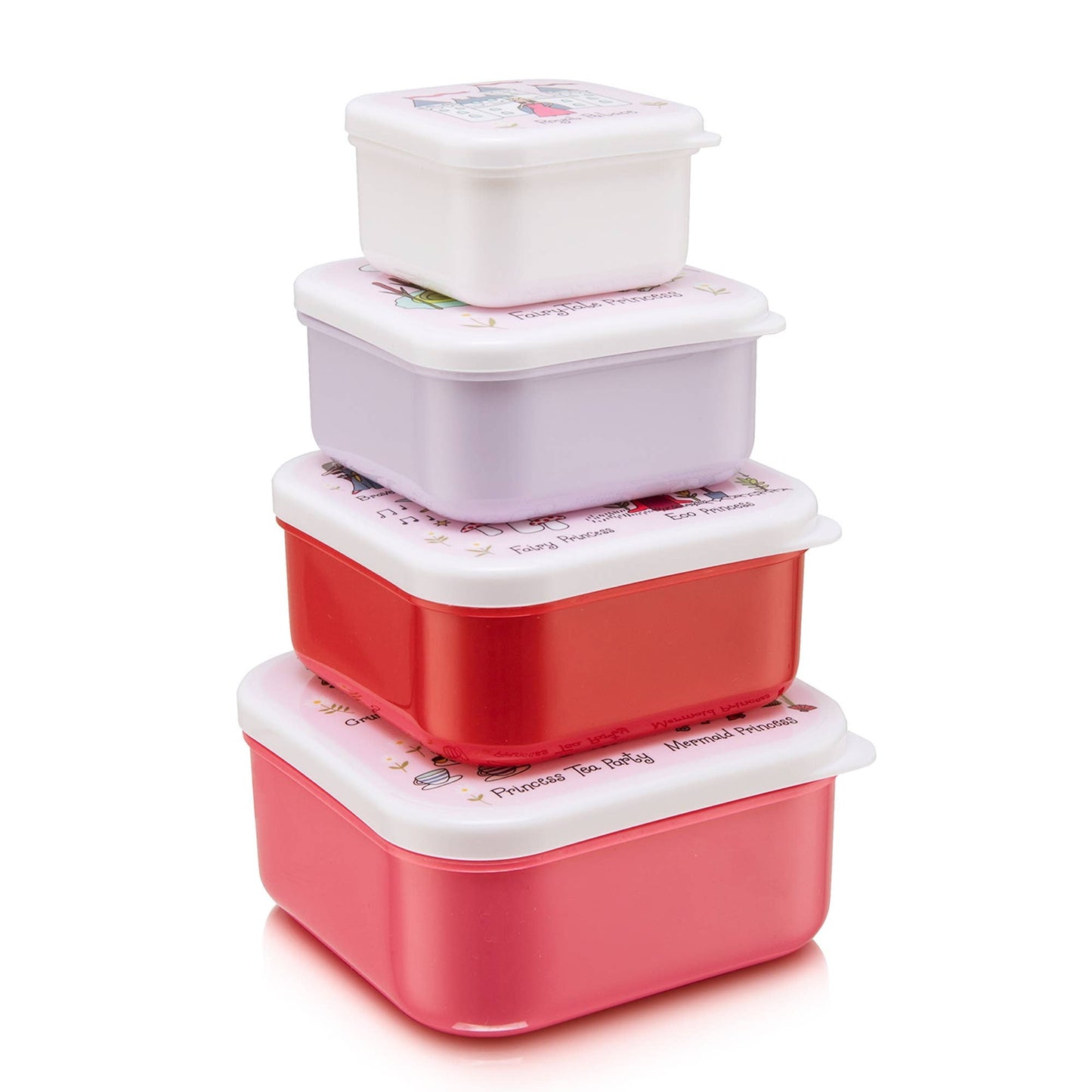 Set of 4 Princess Snack Boxes for Kids
