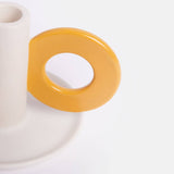 Cream & Mustard Loop Candle Holder