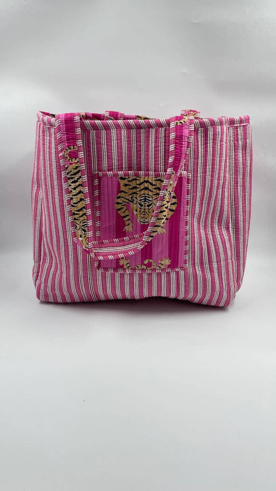 100% Cotton Kantha Quilted Boho Reversible Animal Tote Bag