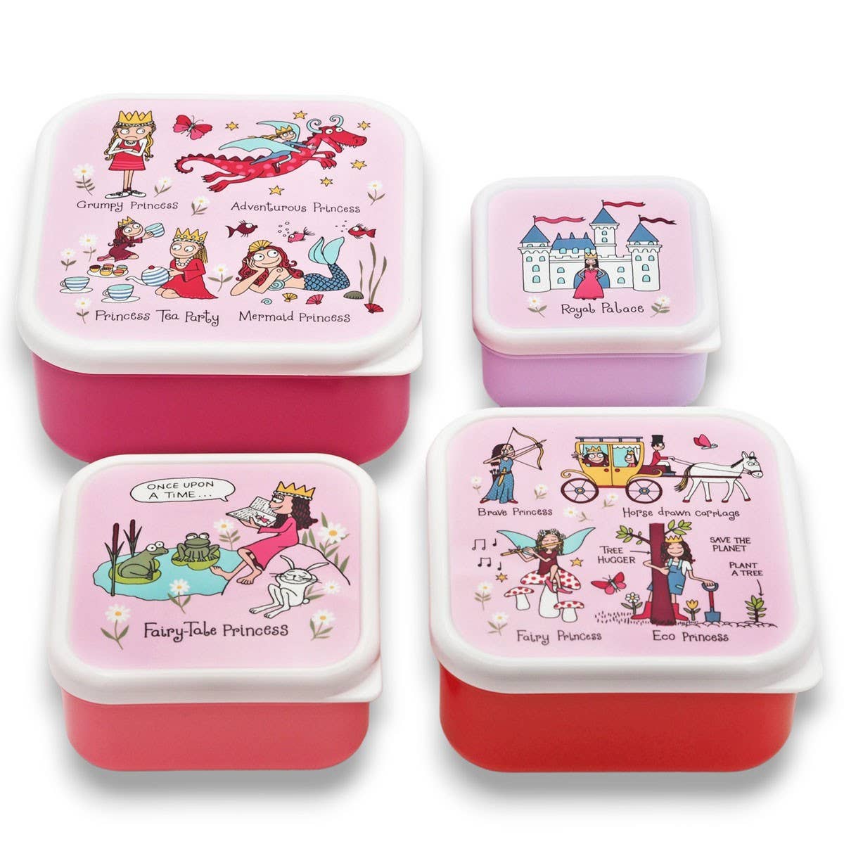 Set of 4 Princess Snack Boxes for Kids