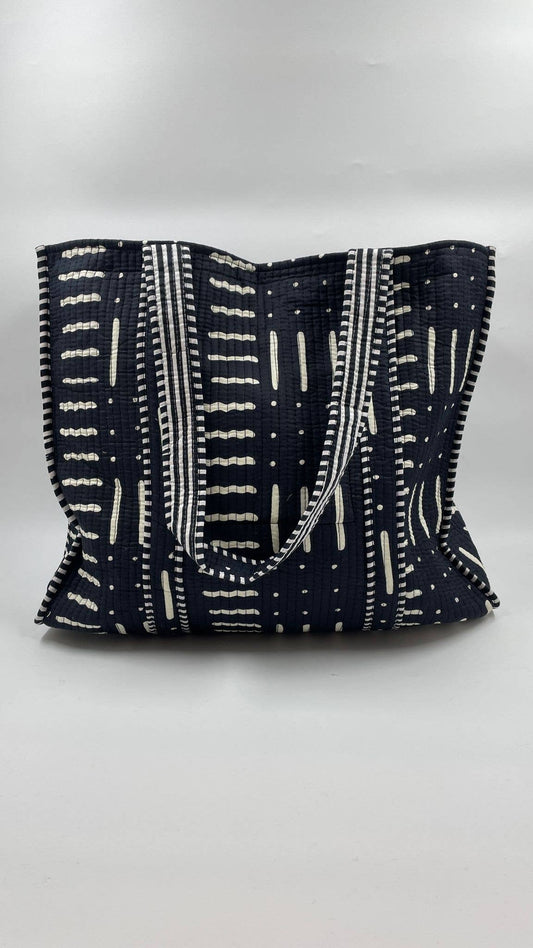 100% Cotton Kantha Quilted Boho Reversible Tote Bag