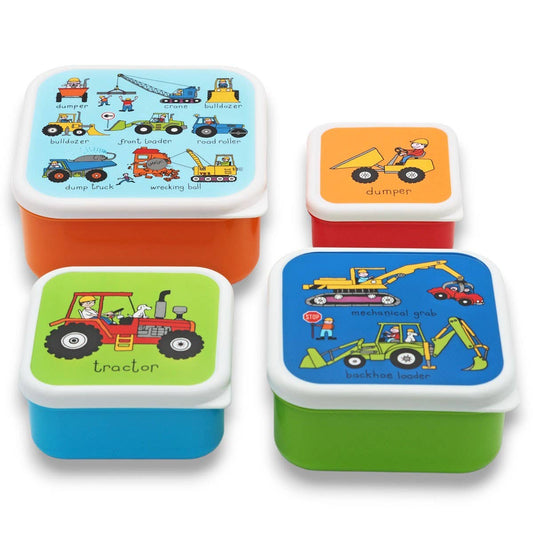 Set of 4 Trucks Snack Boxes for Kids