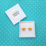 Shiba Inu Dog Stud Earrings