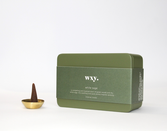 incense cone box: White Sage (Green)