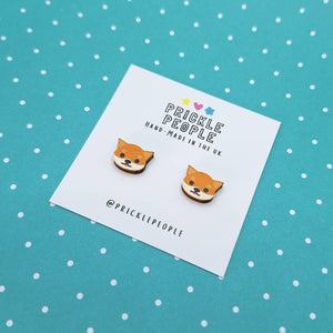 Shiba Inu Dog Stud Earrings